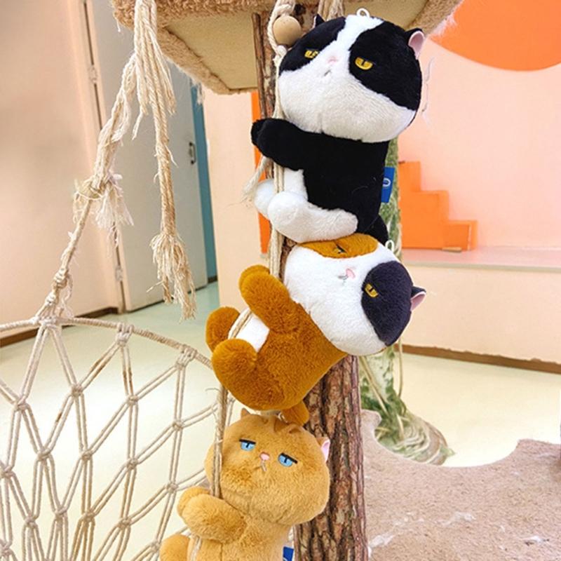 Adorable Kitty Clip Holder Multifunctional Fabric Cats Clip Pendant Keychain for Holding Small Objects in Place