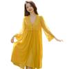 Women's Retro Princess Lace Camisole Dress with Built-in Bra - Spring/Summer Nylon Mesh Pajamas