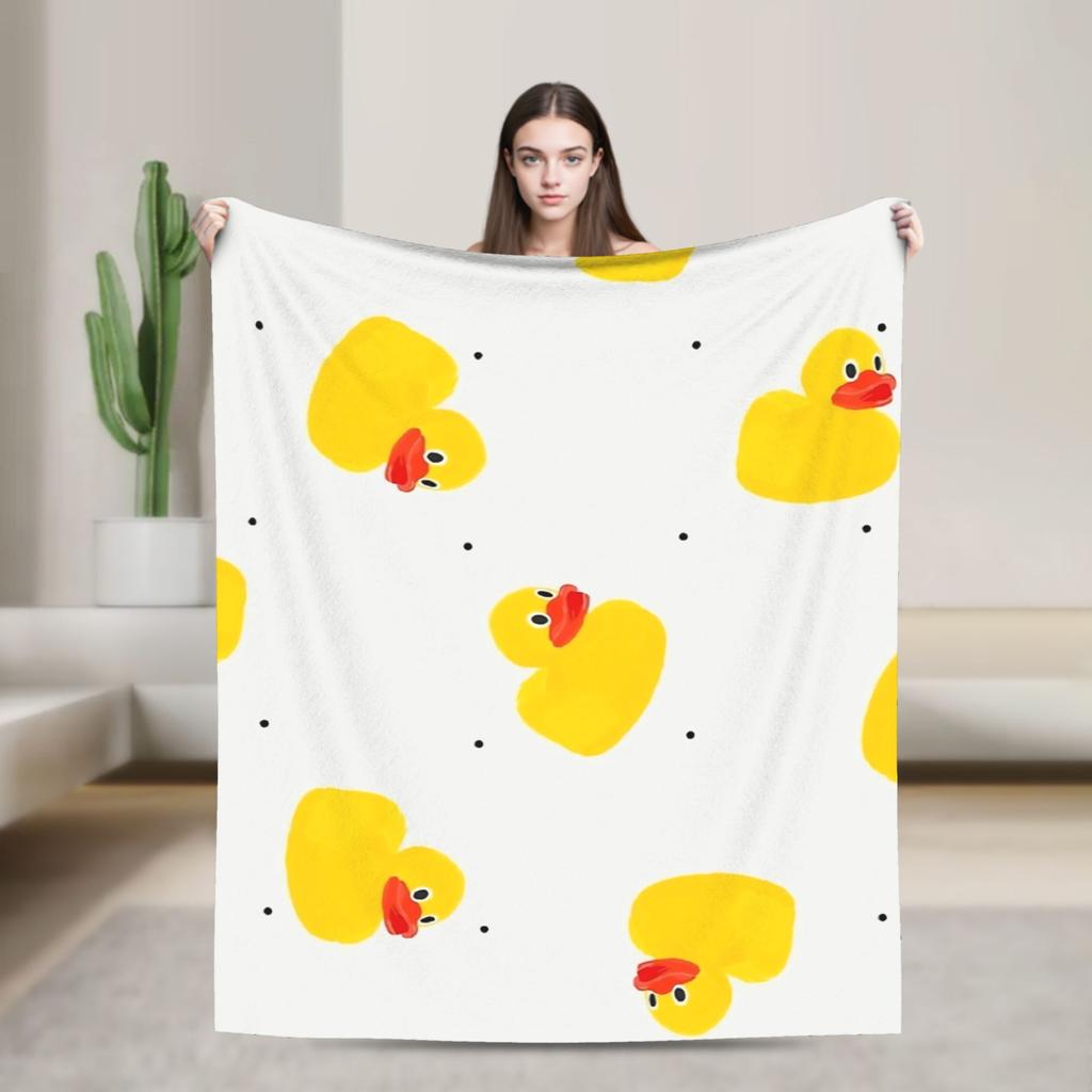 Yellow Rubber Duck   Blanket Quality Super Warm  Bedding Throws Winter Boy Girl Bedroom Print Bedspread