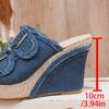 Damstorlek Kil Denim Spänne Slip-on Sandaler - Sommar Utomhus Casual