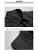 Men's Handcrafted Elegant Black Geometric Beaded Long Sleeve Shirt