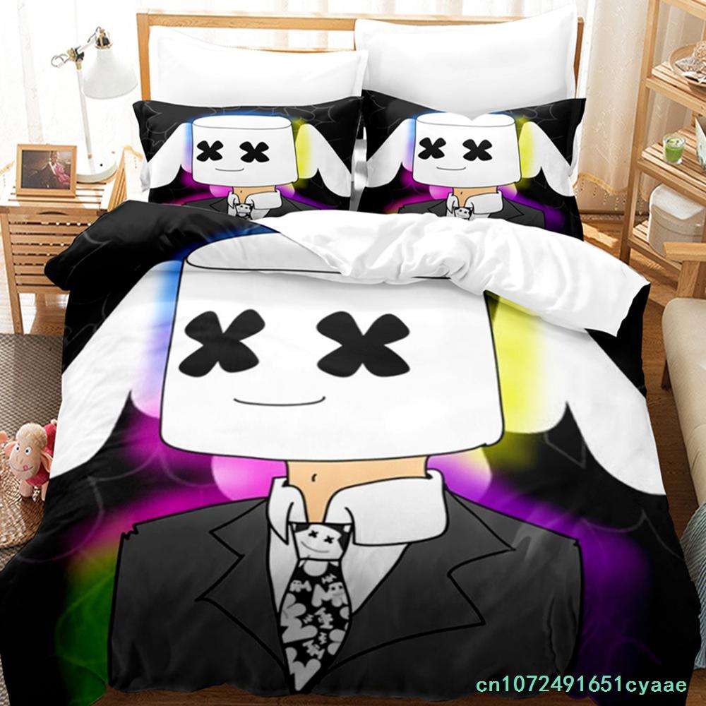 DJ Marshmello Bedding Set Single Twin Full Queen King Size Hip Hop Bed Set Aldult Kid Bedroom Duvetcover Sets 3D Print 032
