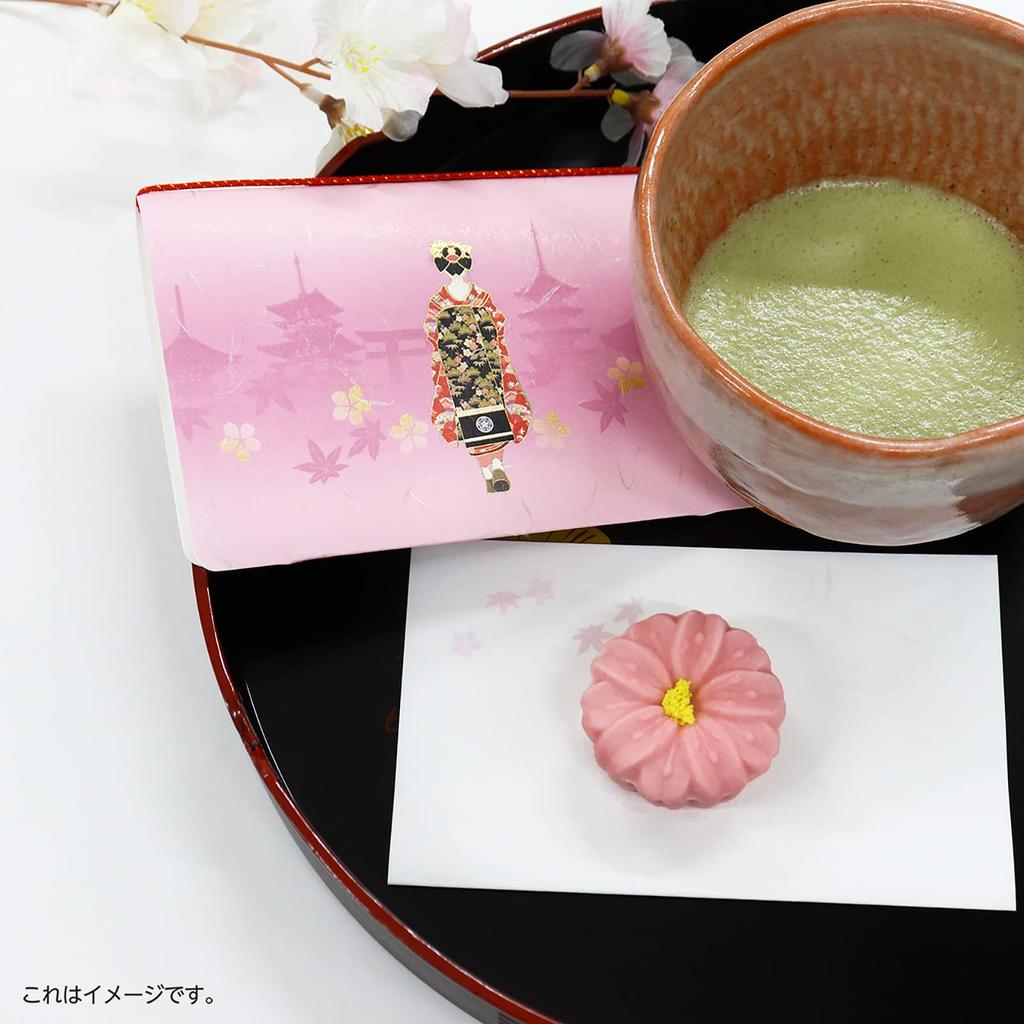 Kamiiso Kimono Schönheit Iyo Washi Papier Set mit 3, Fünfstöckige Pagode, Maiko und Teeblumen-Designs, 17,5 x 14,5 cm, Set 34