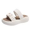 Stepping on shit slippers women's summer wear 2025 new muffin thick sole heightening one-word sandals popular beach sandals