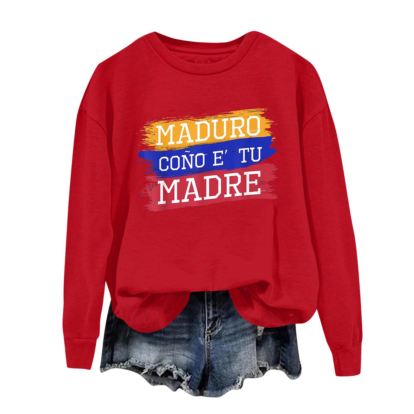 Женский спортивный худи с круглым вырезом и длинными рукавами с принтом XL красный 1790₽