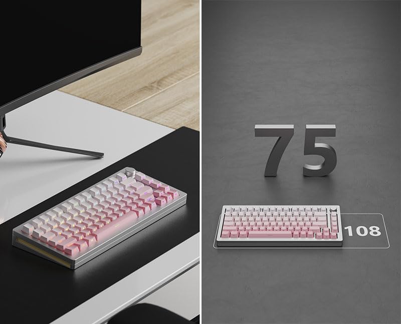 MonsGeek English Layout Wireless Akko V3 Piano Pro Switch Tenkeyless Mechanical Keyboard with Gasket Aluminum Compatible with Mac 6000mAh Battery