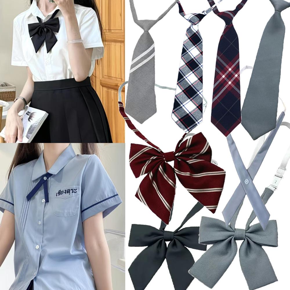 Fashion Short Striped Student Bow Tie Women's Shirt Bow Tie Bowties Casual Adjustable Rubber Band Neckties