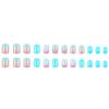 24Pz Unghie Finte Quadrato Medio Estate Unghie Press-On Unghie Acriliche Moda Gradiente Glitter Scaglie di Pesce Pattern Unghie Finte Manicure Per Donne