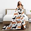 Cute Dachshund Dog Printed Blanket for Sofa Bed Travel Camping Living Room Office Conditioning Blanket for All Seasons Gifts