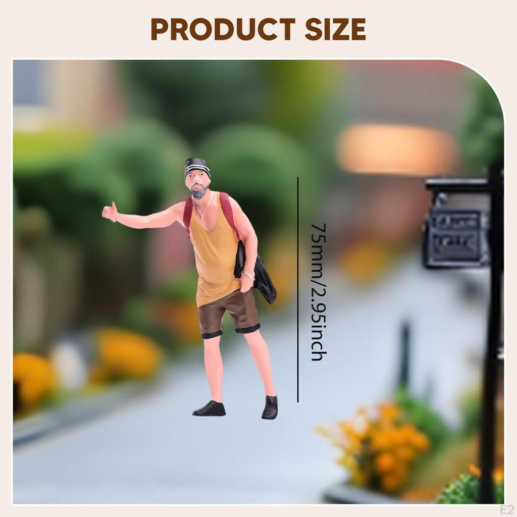 1/24 Man Miniature Figure Scene Figurine Collections Painted Ornament Tiny Mini Model DIY