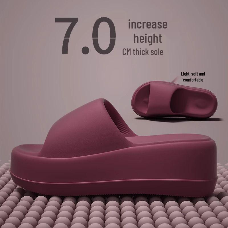 Women's High-Soled Platform Slippers - New Korean Summer Styles, Trendy and Versatile Height-Enhancing Sandals.