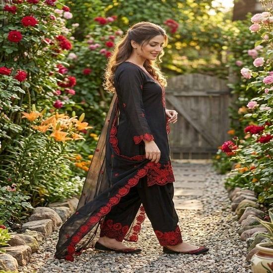 The Nazneen Thread-Embroidered Cutwork Salwar Suit Set
