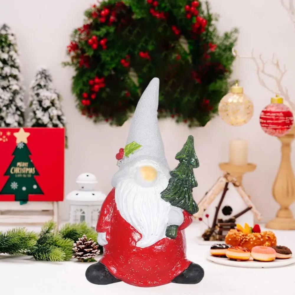 Standing Christmas Gnome Ornament Resin Santa Claus Statue Xmas Gnome Elf Figurine  Children Gifts