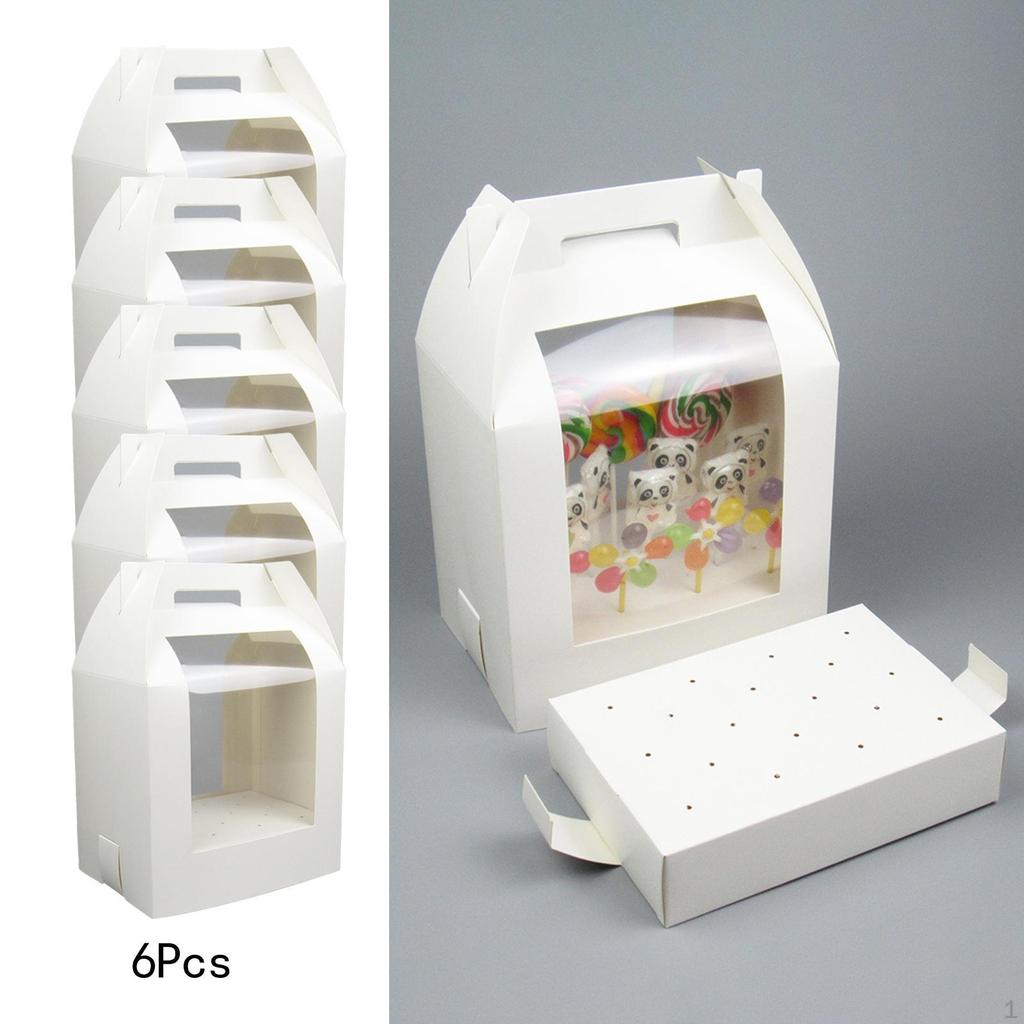 6 stück Kuchen Display Stand Treat Box 18 Loch mit Klarem Fenster Lollipop Träger für