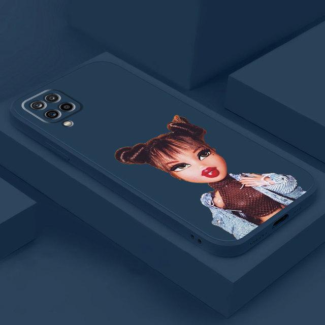 Pouzdro na telefon Doll Bratzs Square pro Samsung Galaxy A03s A71 A11 A31 A01 A21s A51 A02 A70 A50 A10 Tekutý silikonový kryt