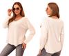 Light Beige Women' V-Neck Sweater