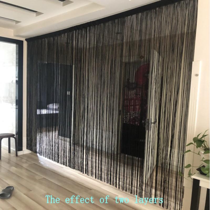 300x300cm Fadenvorhänge Sichtschutz Band Schnur Raumteiler Jalousie für Wohnzimmer Tür Wand Fensterpaneel Quasten Vorhang