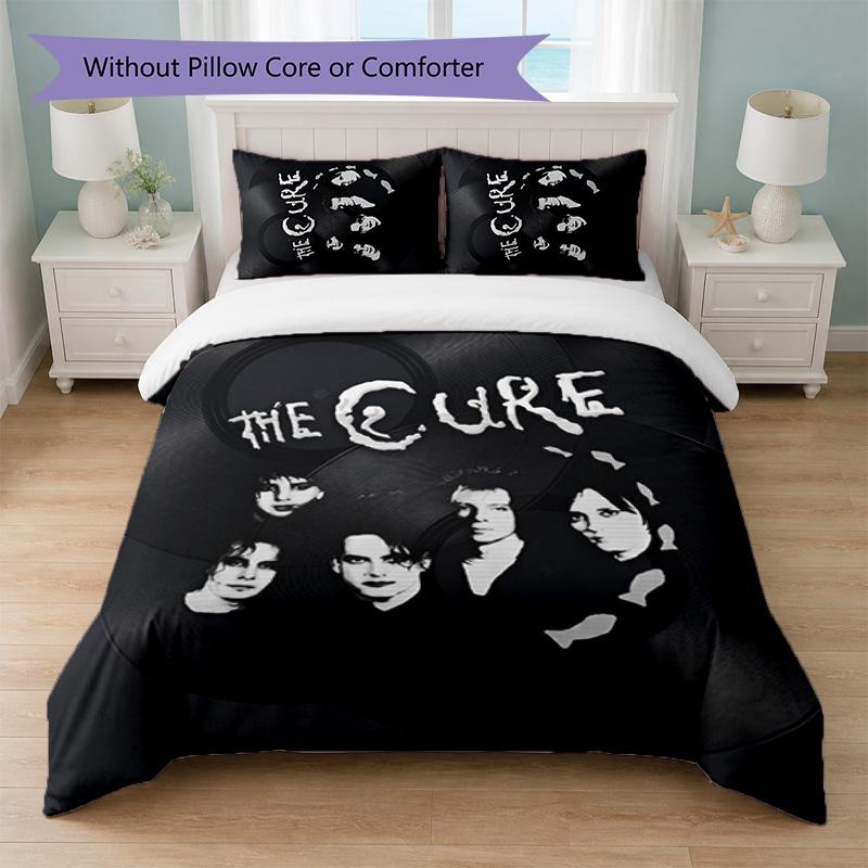 The Cure Print 3Pcs Bedding Set Duvet Cover With Two Pillowcases Soft Bed Linen For Household Bedroom