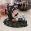 Halloween Statues Decor Tree Skull Pumpkin Crow Tombstone Ornaments Resin Gothic Statue Ornaments Decor for Indoor Home