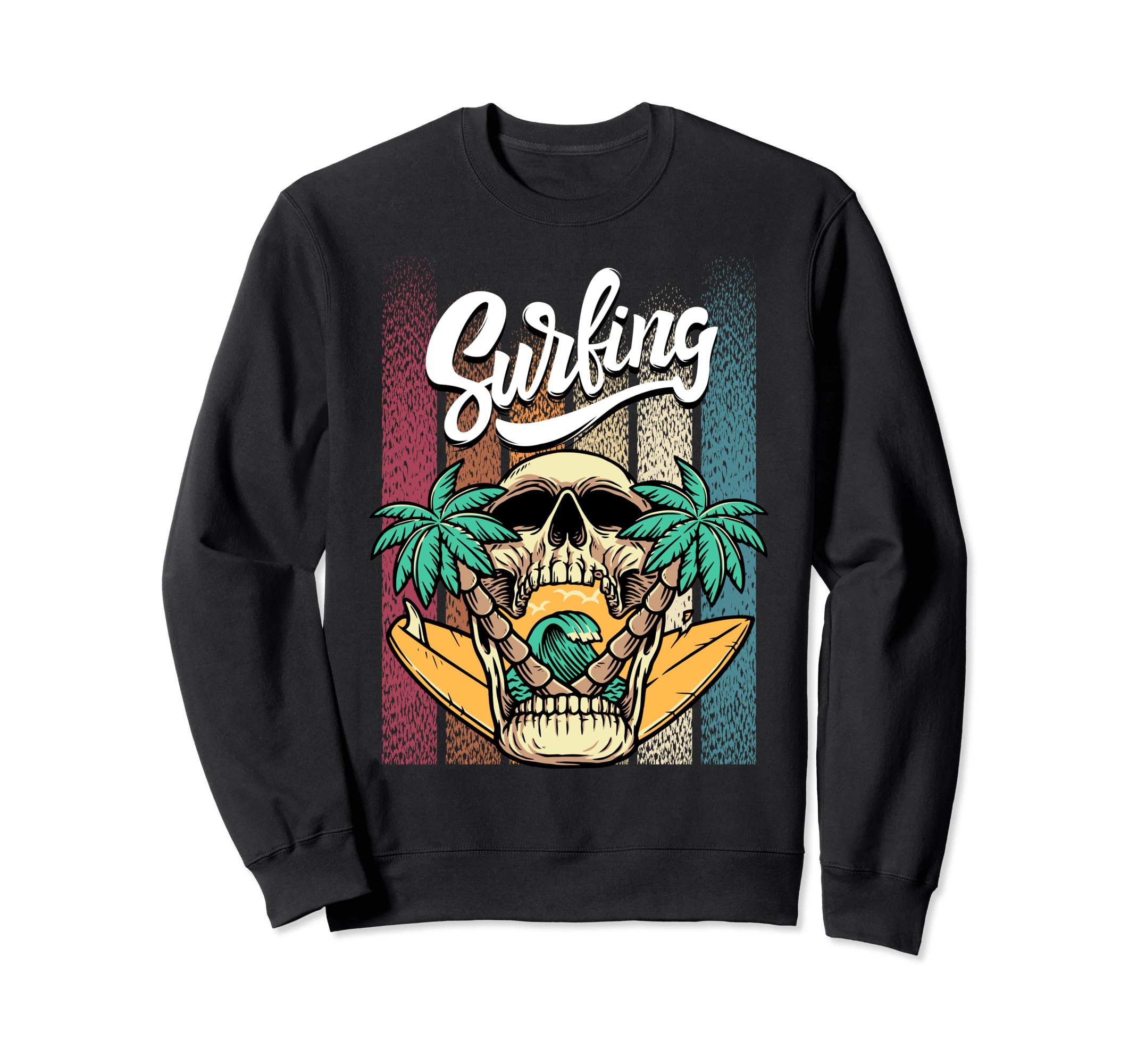 

Surf surfing surfing table sweatshirt apparel, t-shirts, summer, skull, beach, чёрный