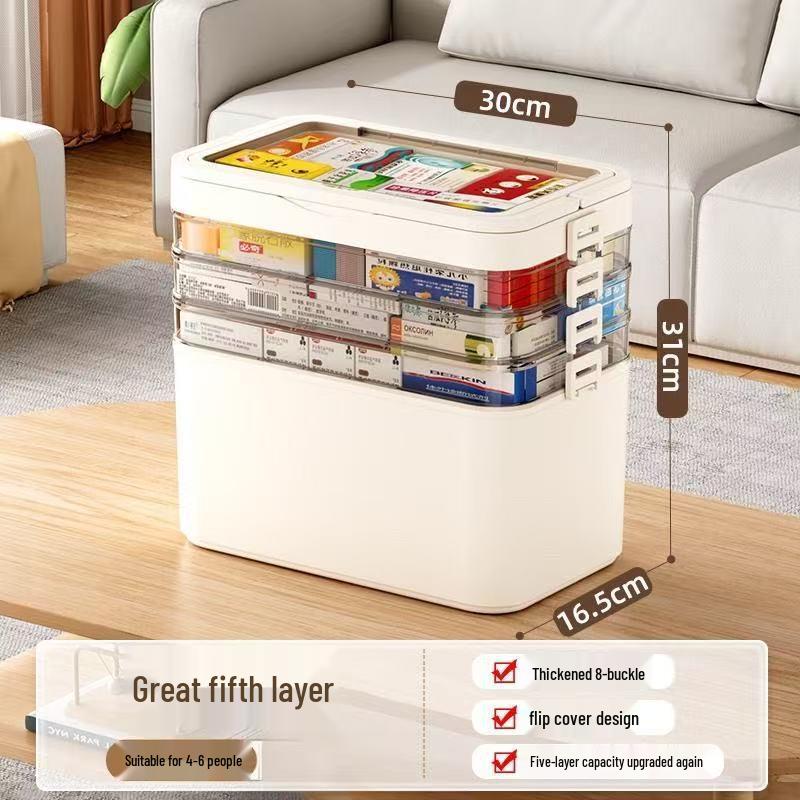 Large Capacity Transparent Medicine Storage Box - Multi-Layer Family First Aid Organizer