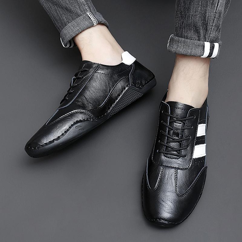 Echtes Leder Octopus Bean Schuhe für Herren Mode Flats Schuhe Walking Sport Loafer Atmungsaktiv Outdoor Herren Fahrschuhe