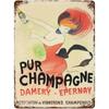 Segno in Latta Metallico Retrò Champagne Francese Decorazione Murale