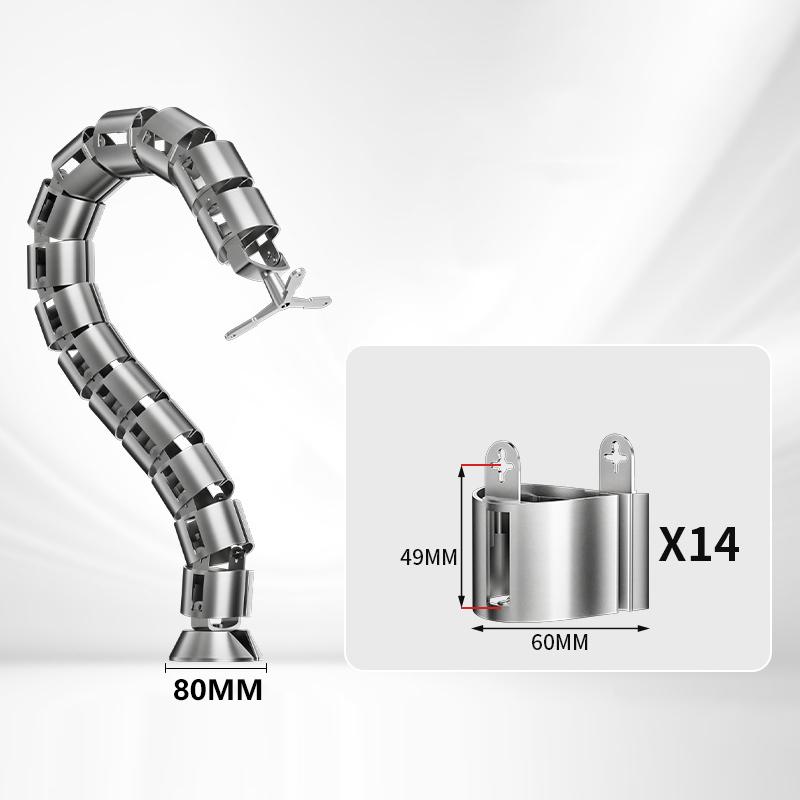 

Проволочный органайзер для кабелей 80 см, подстольный лоток для кабелей, органайзер для кабелей для рабочего места, змеевидный органайзер для кабелей