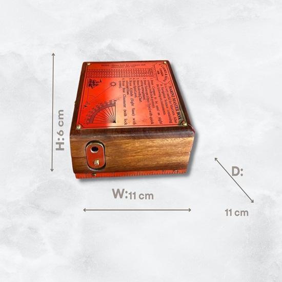Boussole en Laiton 11 Cm Boîte Décorative en Bois, Maison, Bureau