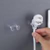 10/20Pcs Wall Mounted Storage Hooks Cord Holder Transparent Easy to Install Adhesive