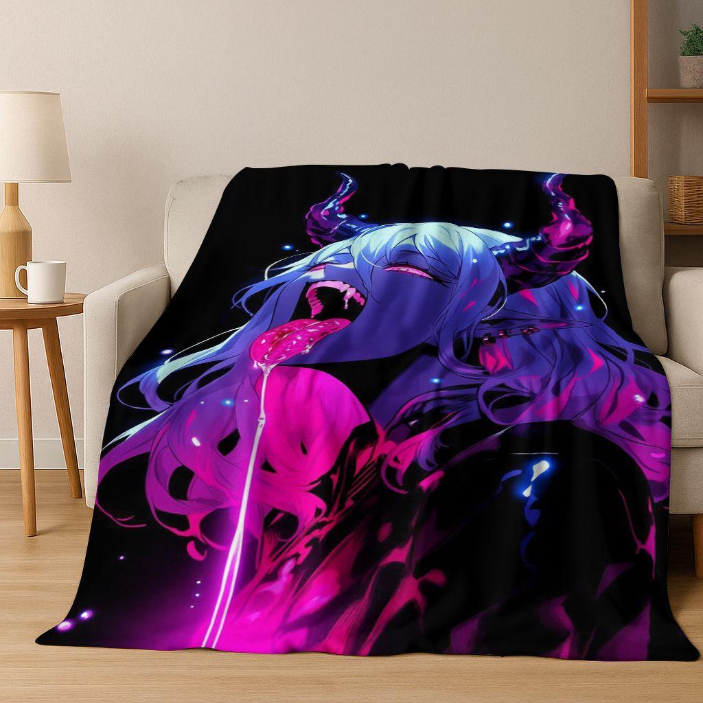 002 Zero Two DARLING In FRANXX Sexy Girl Cartoon Art Flannel Blanket,Cozy Soft Throw Blanket for Home Bedroom Bed Sofa Cover