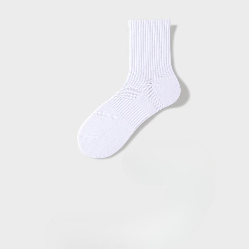 Basketball Socks, Men's Mid-calf Sports Pure Cotton Thin Short Socks, Men's Breathable and Sweat-absorbing Thick Towel Bottom Long Socks