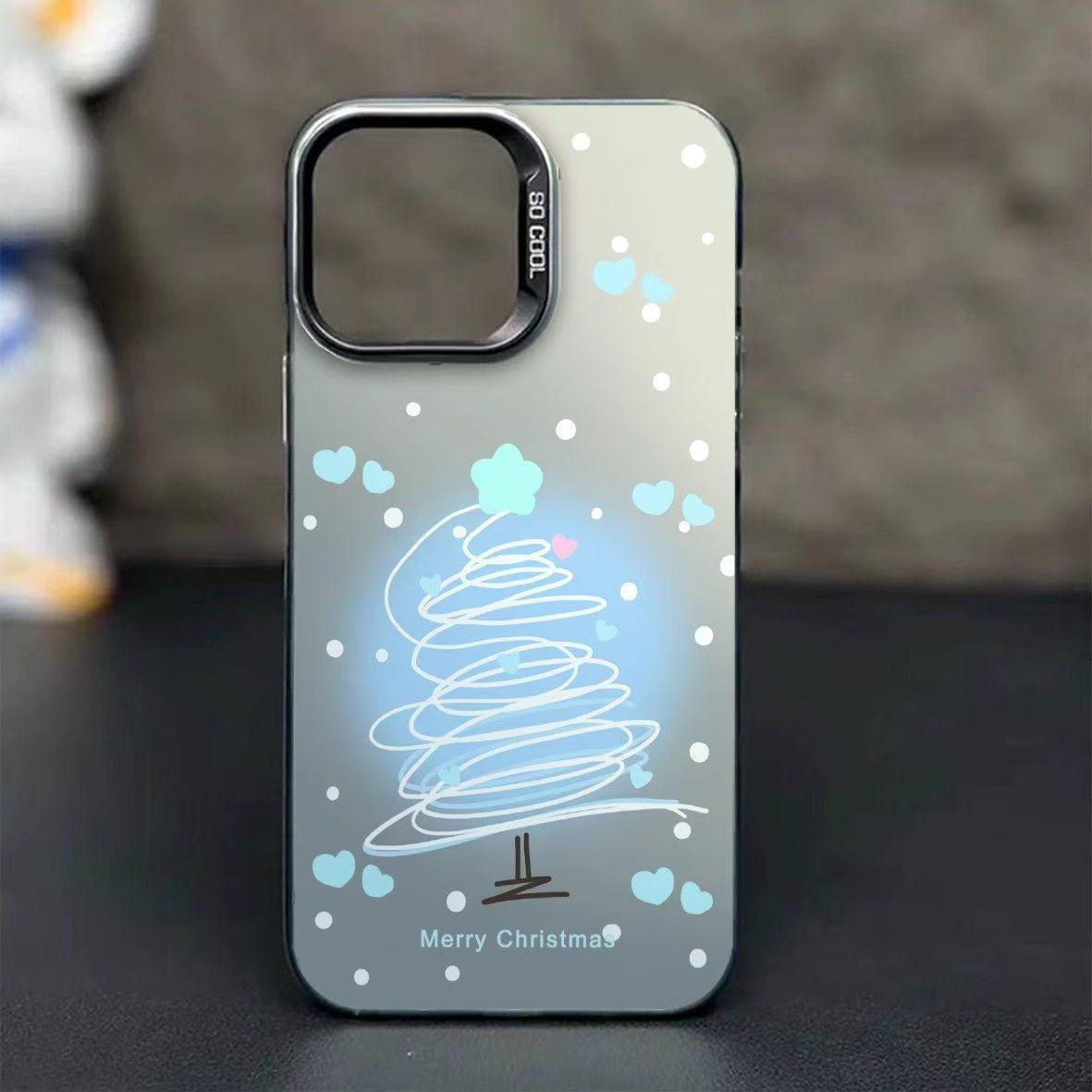 

Рождественская снежинка серебристый чехол-накладка для Apple 17/16/15 Pro, 14 Pro Max, 13 iPhone 16 чёрный