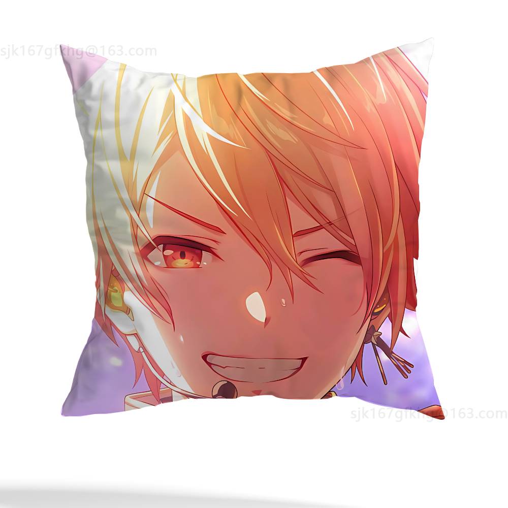 T-Tenma Tsukasa  Pillow Case Anti-dustmite Pillowcase Invisible Zipper Silky Short Plush Sofa Cushion Cover