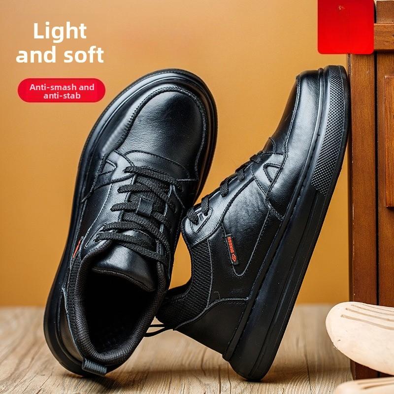 plastic toe safety boots black leather electrician work shoes men waterproof sneakers anti puncture soft safety shoes for man