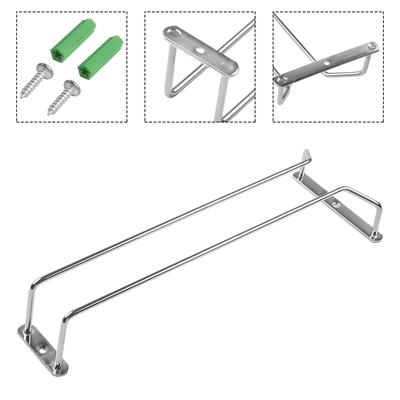 Wine Glass Holder Stainless Steel Rack for Kitchen and Bar Supports 4 To 5 Glasses with Design and Easy Sliding