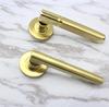 Heavy Duty Door Brushed Polish Gold Stainless Steel 304 Security Interior Passage Tubular Pull Lever Door Handle