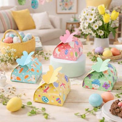 12 Peças Caixa de Doces de Papel Fofa de Páscoa Vazia Caixa de Presente Coelho Única Grande Capacidade Caixa de Embalagem de Presente Espessa Festa de Páscoa