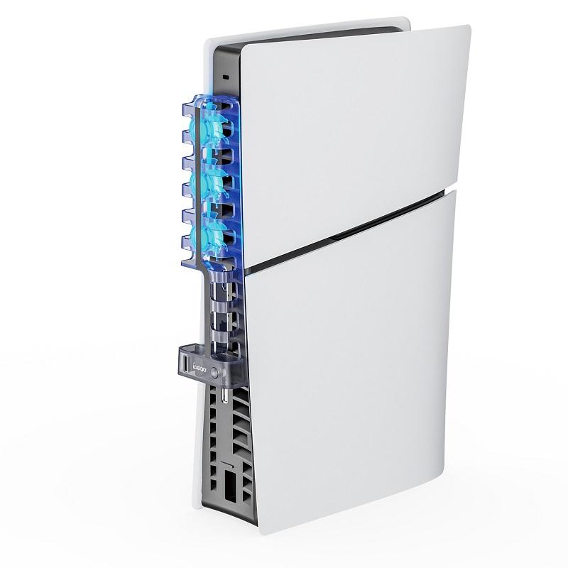 Cooling Fan for Sony Playstation 5 Slim Disc & Digital Console 3-Level Fan PS5 Slim Blue Ambient Light Efficient Cooler