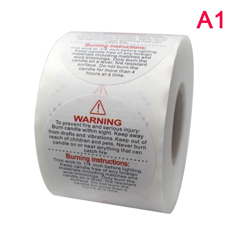 1Roll Fragile Stickers Candle Warning Label Candle Jar Container Stickers Waterproof Wax Melting Safety Label Vow Sticker Label