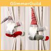 Creative Christmas Santa Plush Doll Window Curtain Tiebacks With Unique Checkered Design