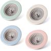 Anti-clogging Filter Silicone Wheat Straw Portable Bathroom Hair Filter Mesh Kitchen Sink Floor Durable Drain Cover Waste Plug