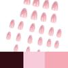 Polka Dot French Wearable Short Almond Fake Nails - Nail Art Tips