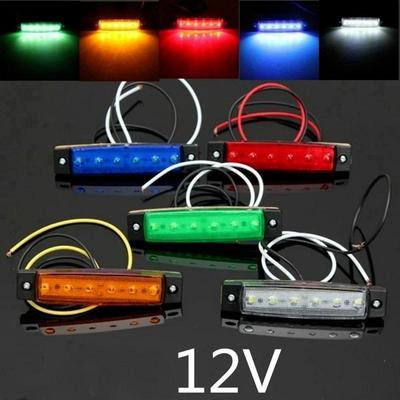 1pcs 12v Sidemarker Light Clear Truck Trailer LED Tail Lamp  Taillight 6 Leds