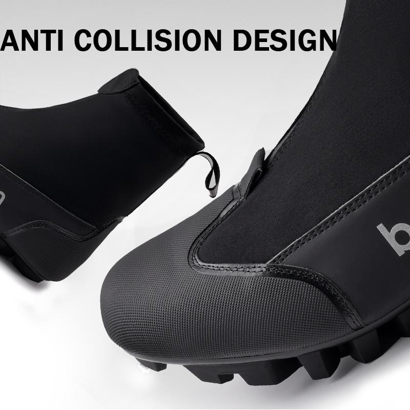 Brand BOODUN New Mens Locked Cycling Shoes Mid Tube Zipper Package Cleats Speed Bicycle Sneakers Size 39-45 All Black Bike Shoes
