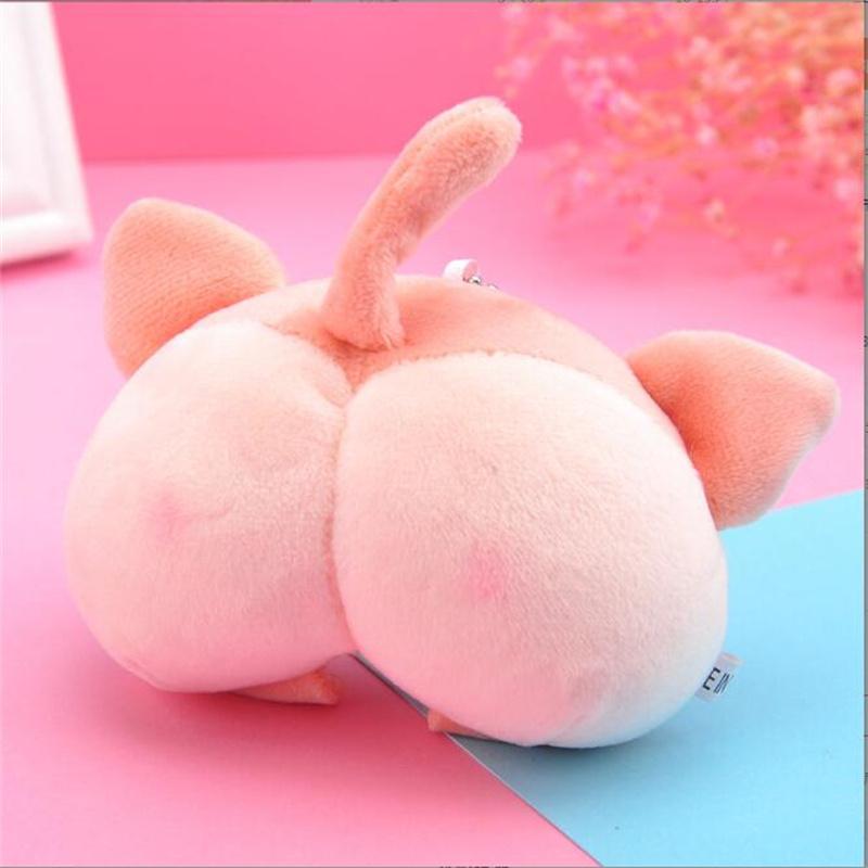 9Cm Cute Cat Butt Plush Toys  Fun Animal Buttocks Corgi Pig Butt Keychain Soft Fidget Toys Female Bag Decoration Student