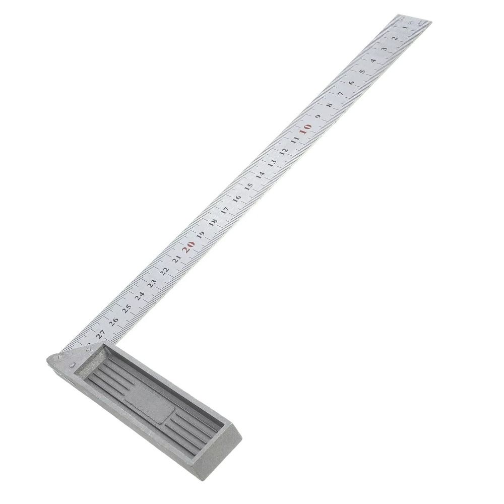 90 Degree Right Angle Steel Ruler Aluminum Handle Right Angle Turning Ruler  Measuring Tool