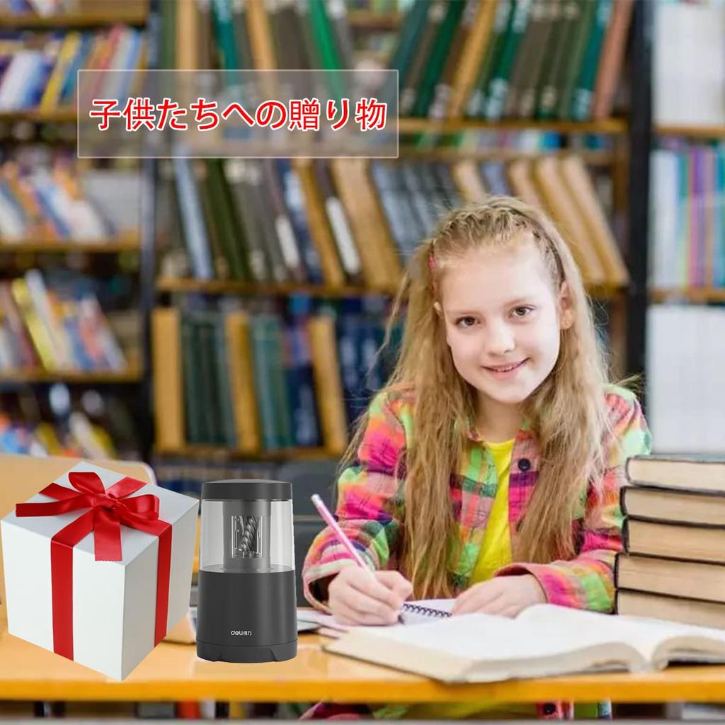 Deli Electric Pencil School Entrance Large Shavings Box with Automatic Broken Core 2A Power Stylish and for and Office Suitable for Drawing Colored