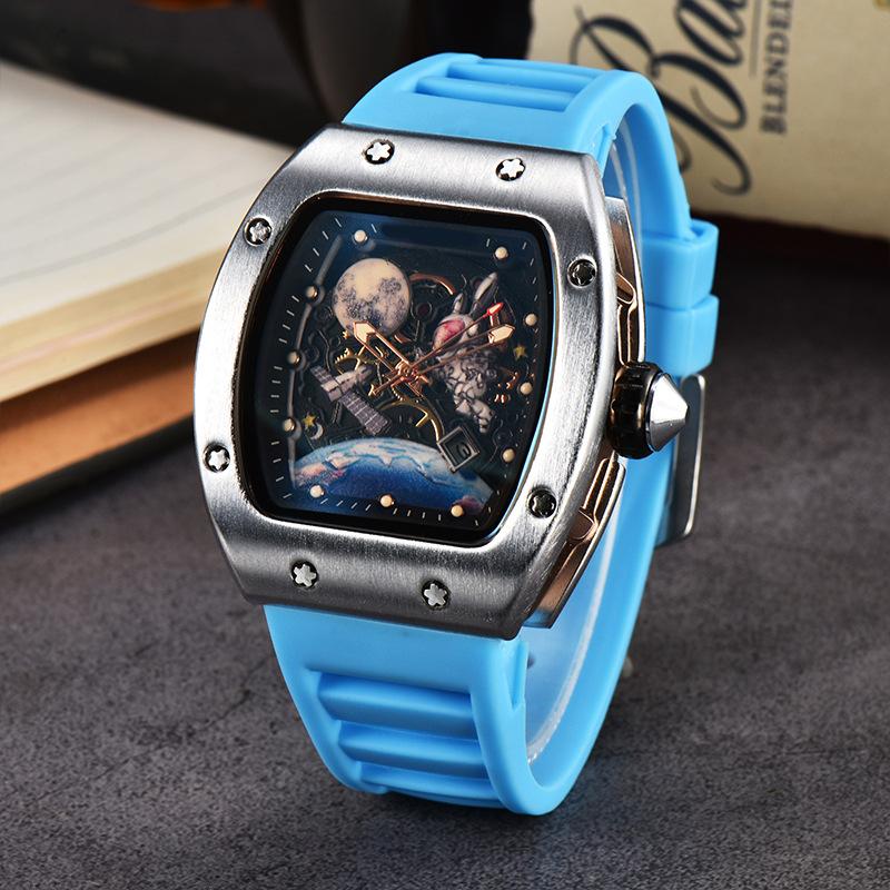 2025 New Barrel-shaped Space Astronaut Luminous Hollow Tourbillon Fashion Men's Quartz Watch