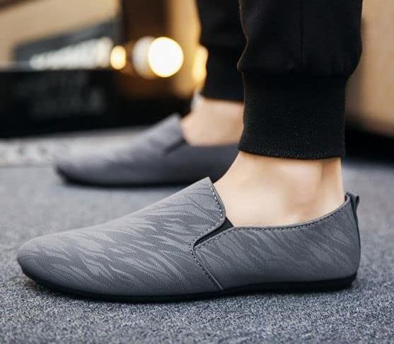 Aspersio Camouflage Design Laceless Casual Shoes for Driving Patterned Lightweight Outdoor Business Deck Office Elegant Thin Stays Stylish Shoes